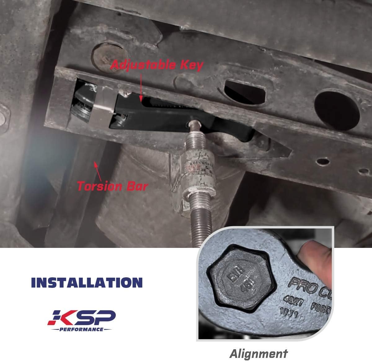 Forged Torsion Bar Key, Adjustable 1"-3" Truck Front Suspension Level, 4WD 8 Lug Pack of 2 D299