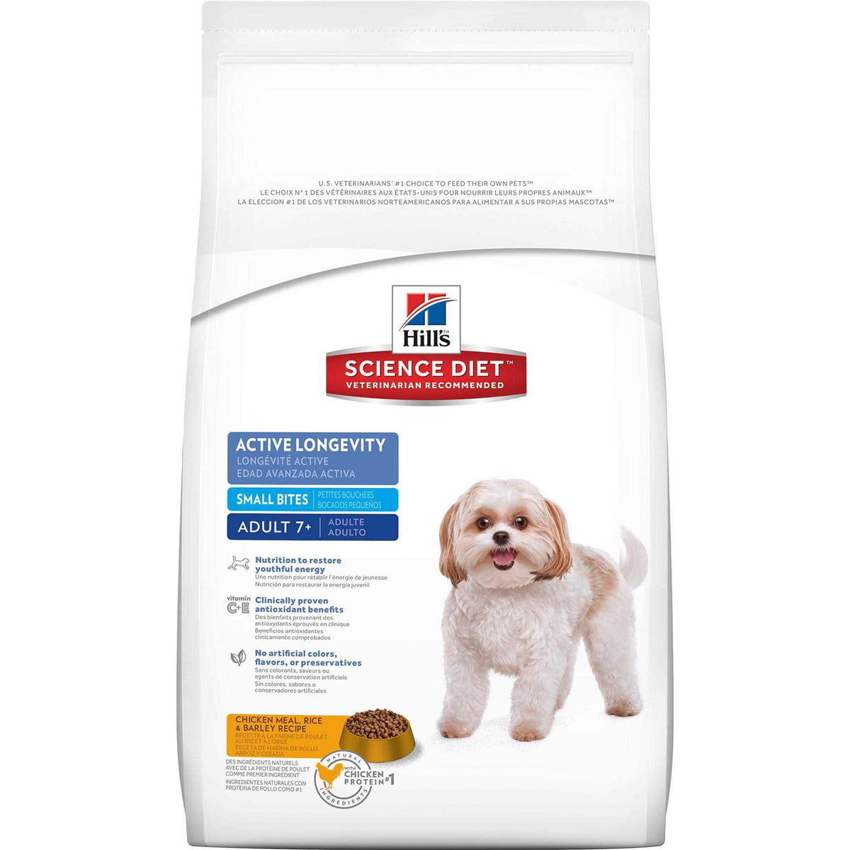 Adult 7+ Small Bites Chicken Meal Dry Dog Food C68402