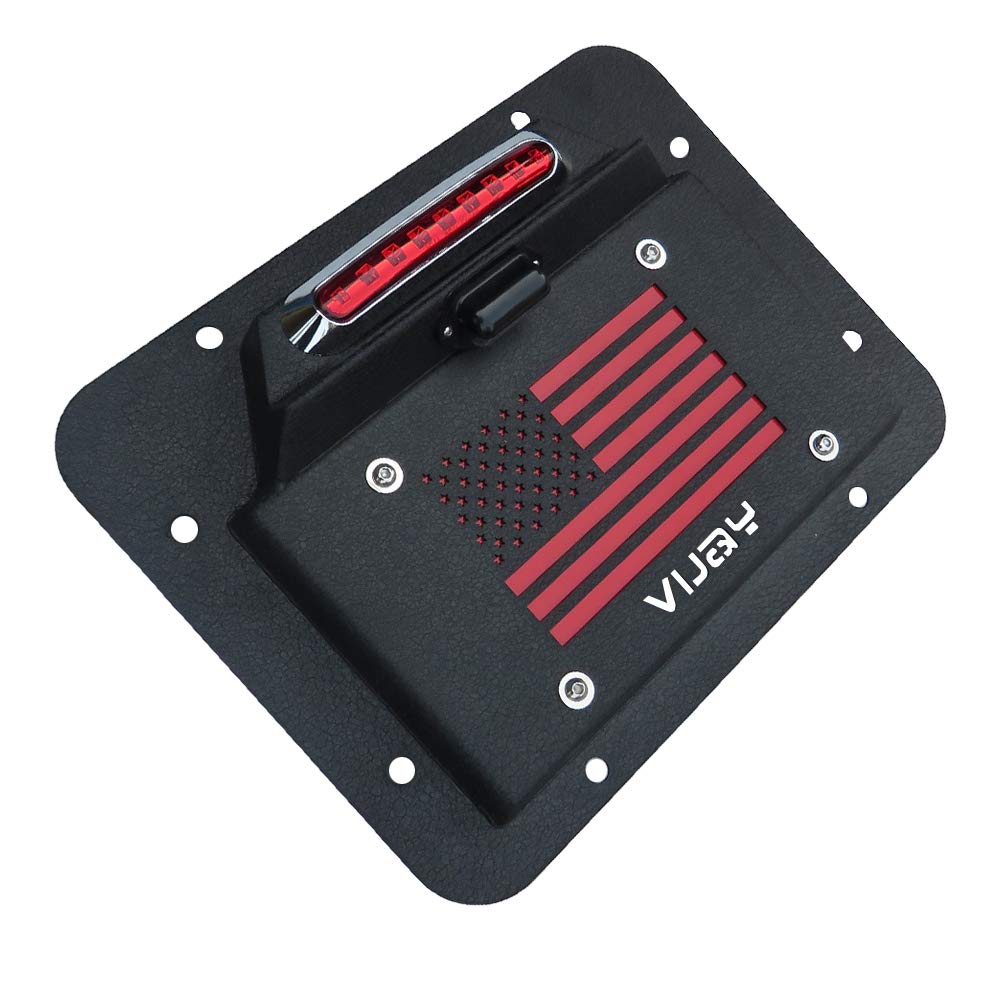 Spare Tire Delete License Plate Relocation Kit with Plate Light and Third Brake Light for Wrangler JK JKU Pack of 2 T94462