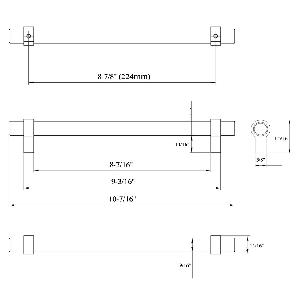 Oil Rubbed Bronze Bar Pull 25-Pack J363681
