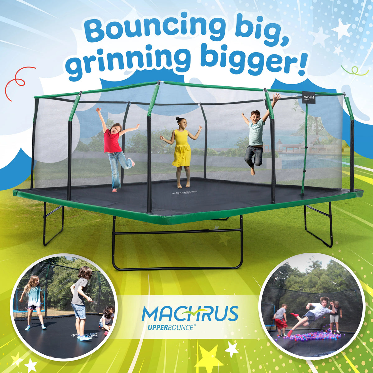 12 x 12 FT Square Trampoline Set with Enclosure and Safety Pad X993644