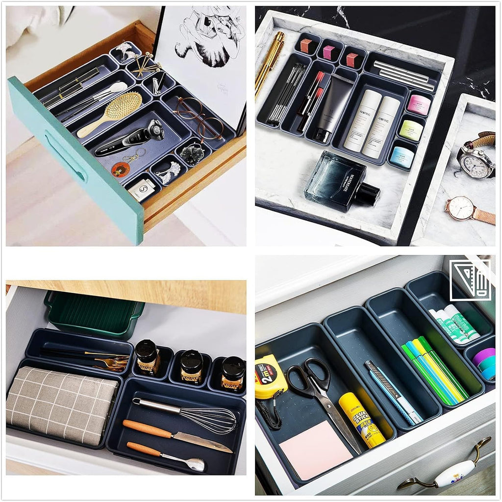 8 PCS Clear Plastic Drawer Organizer Trays Q7976