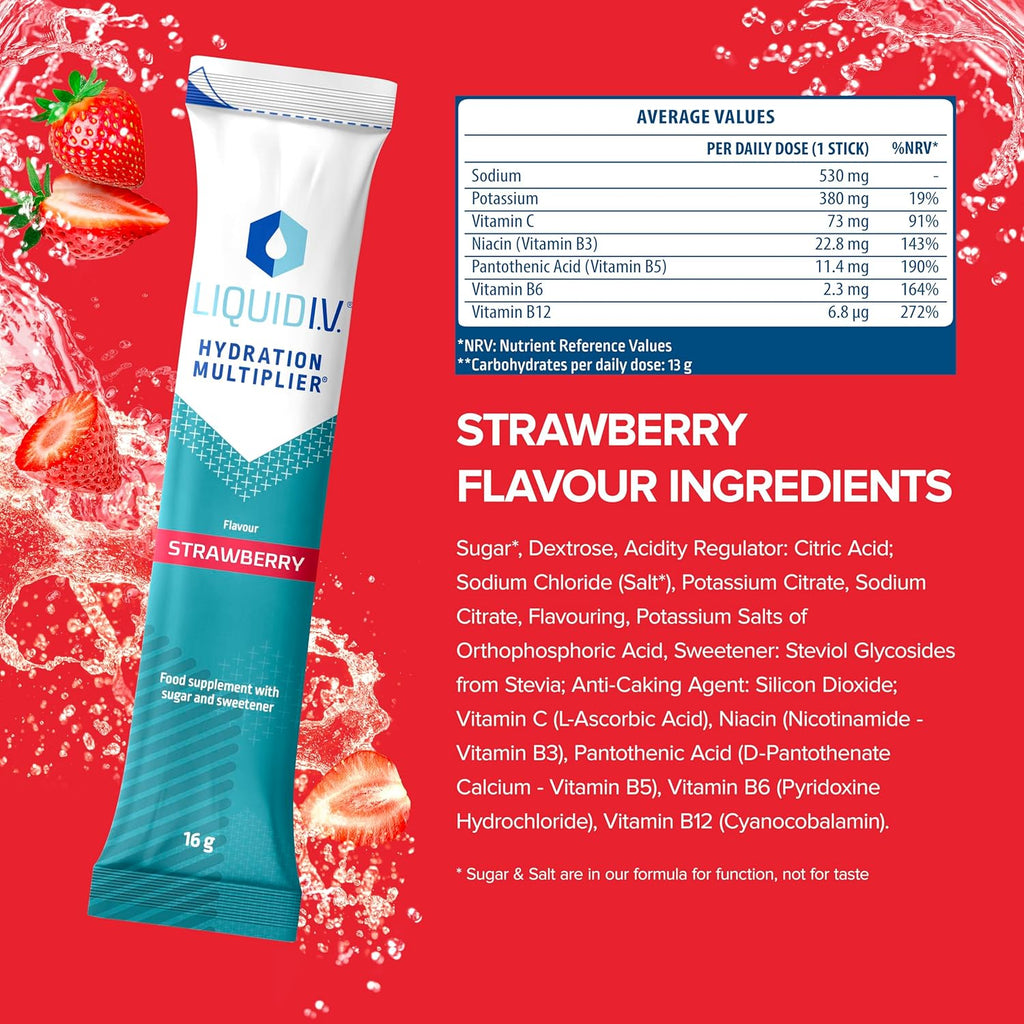 Strawberry Electrolyte Powder Mix, 15 Sachets S773903