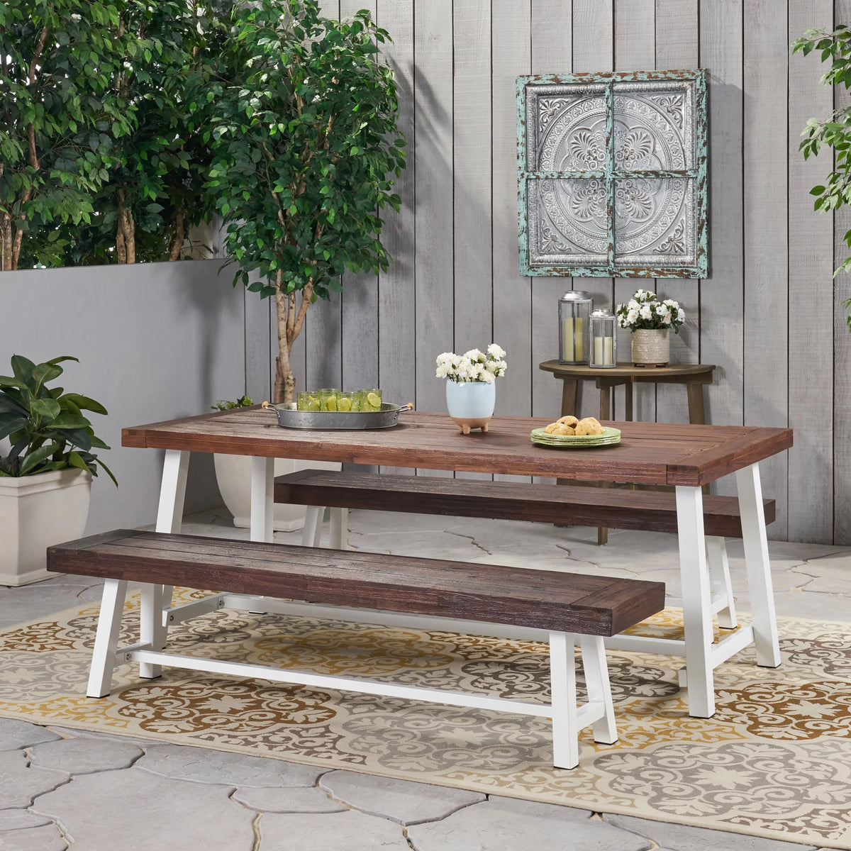 74" Acacia Wood Picnic Table W895