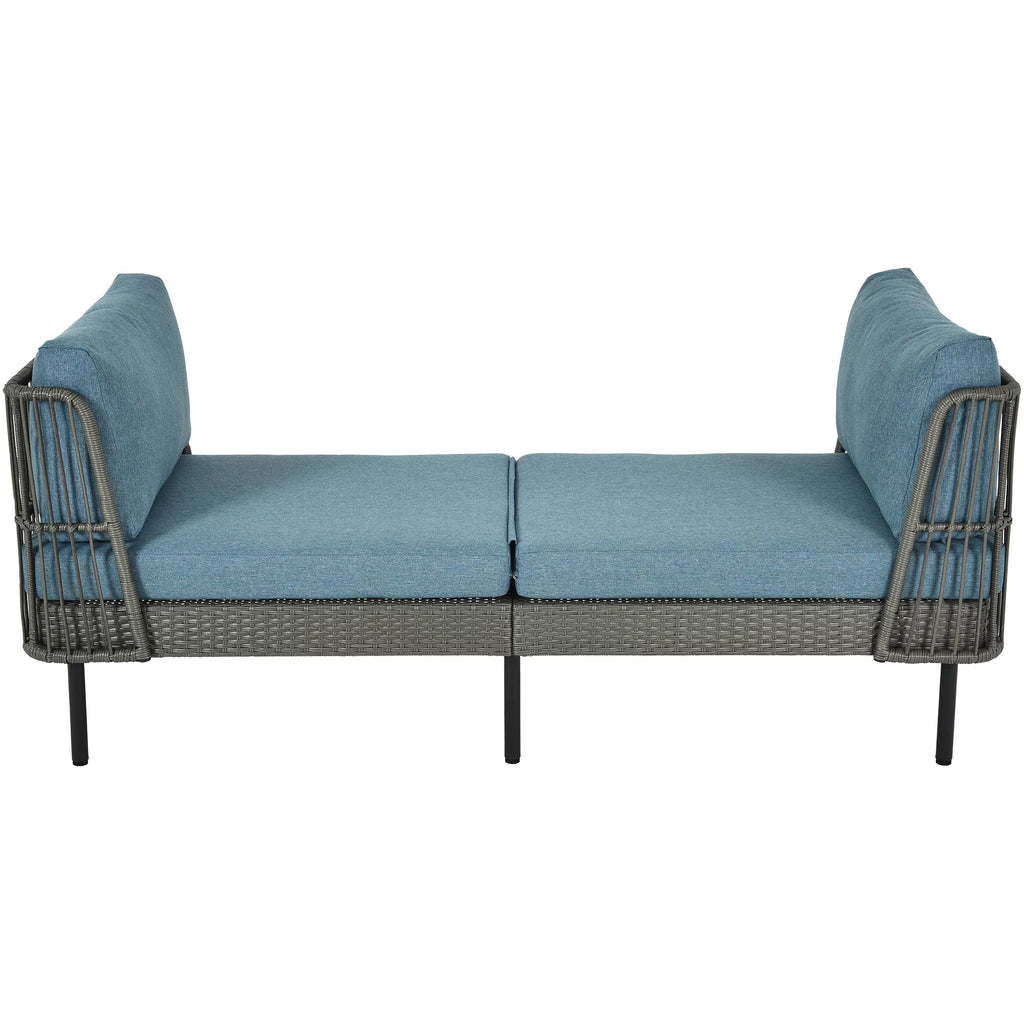 74in Wicker Outdoor Daybed with Cushion O414
