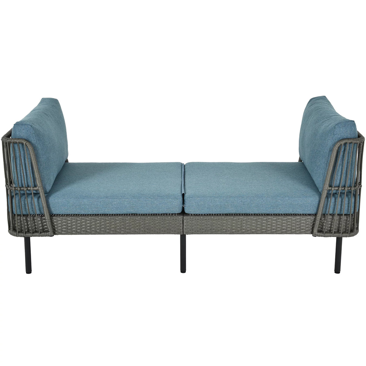 74in Wicker Outdoor Daybed with Cushion O414