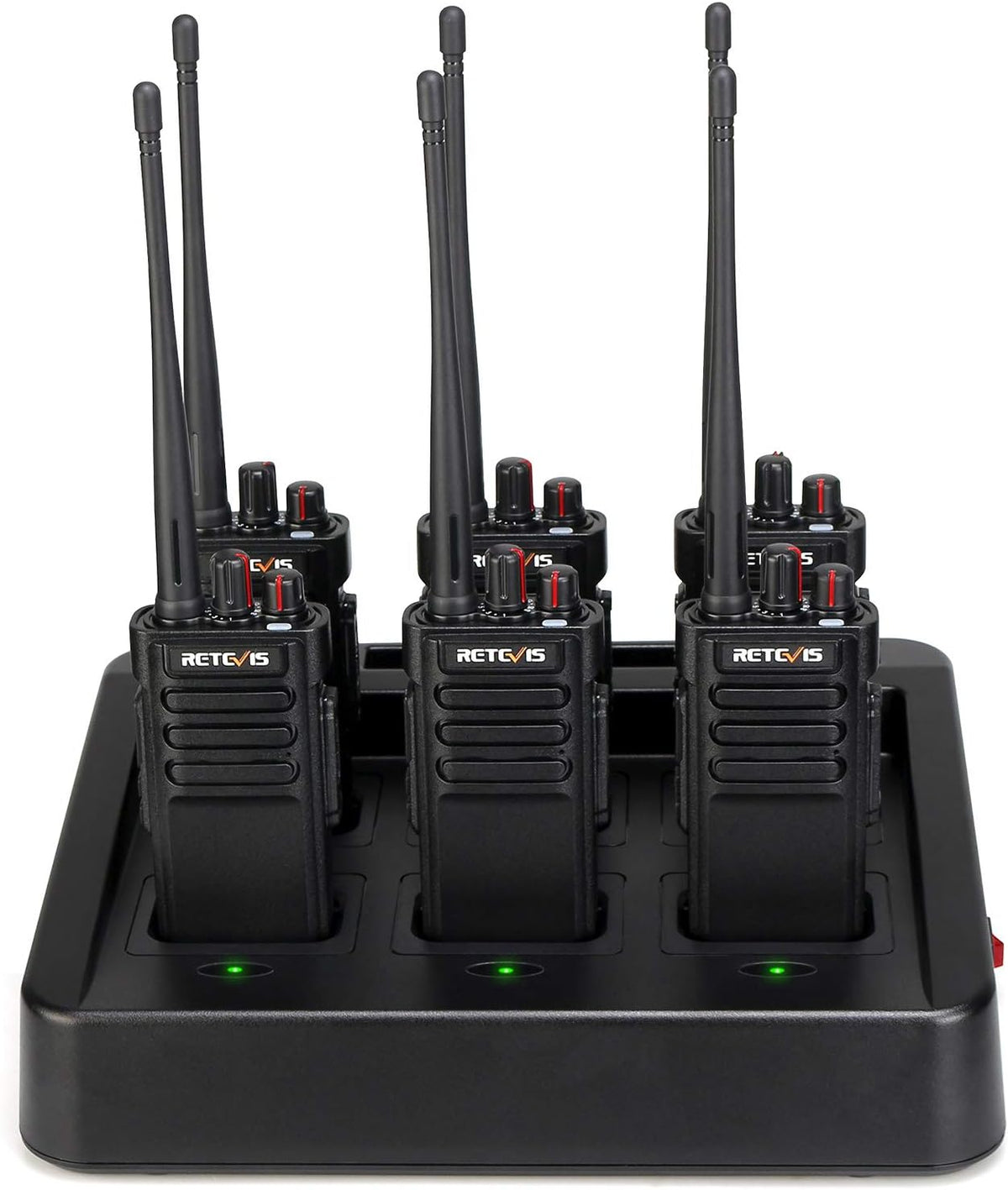 6 Pack Heavy Duty Two Way Radios with Charging Station V180982