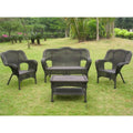 White 4 Piece Wicker Patio Sofa Set A641063