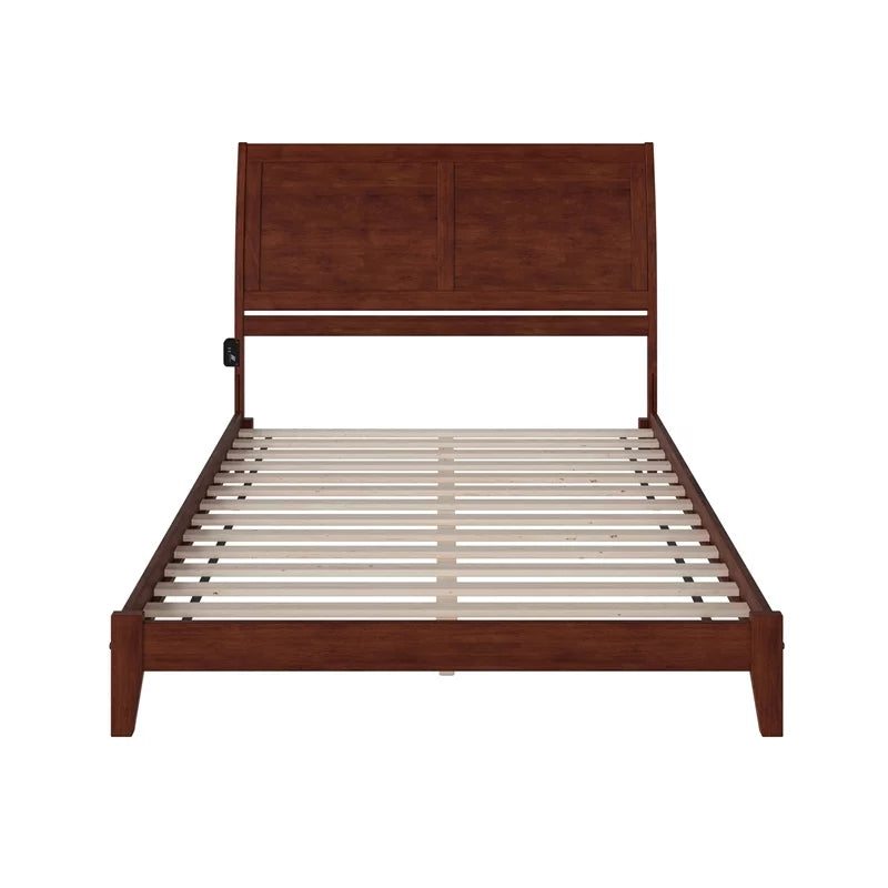 Solid Wood Queen Platform Bed in Walnut S904