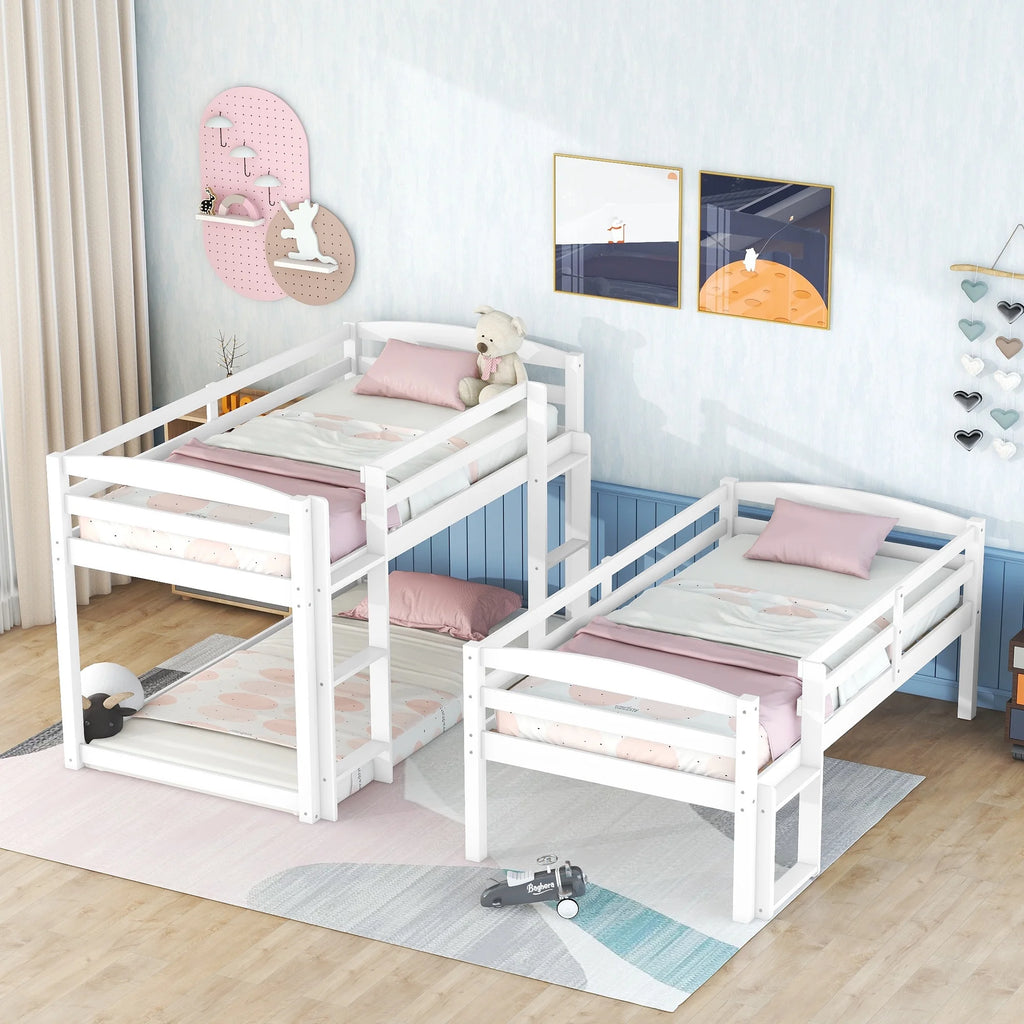 White Triple Bunk Bed G41246