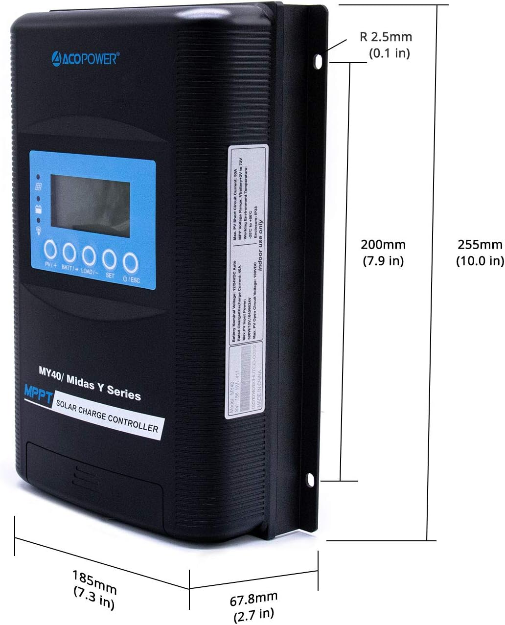 500 Watt Monocrystalline Solar Panel Kit with 40A MPPT LCD Charge Controller W61428
