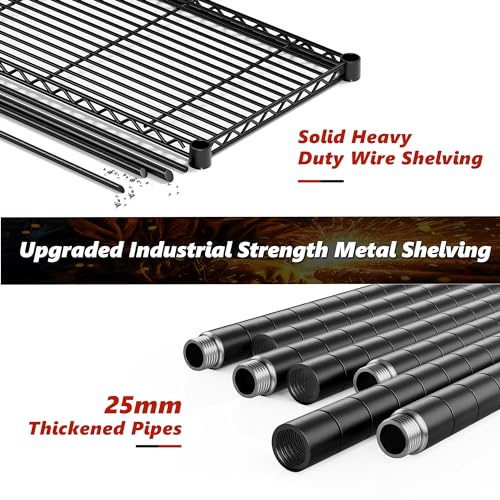 5-Tier Heavy Duty Metal Wire Shelving Y154