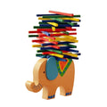 Wooden Stackable Building Blocks Set Balancing Games Playset Toys Educational Toys for Kids Children(Elephant) F5024