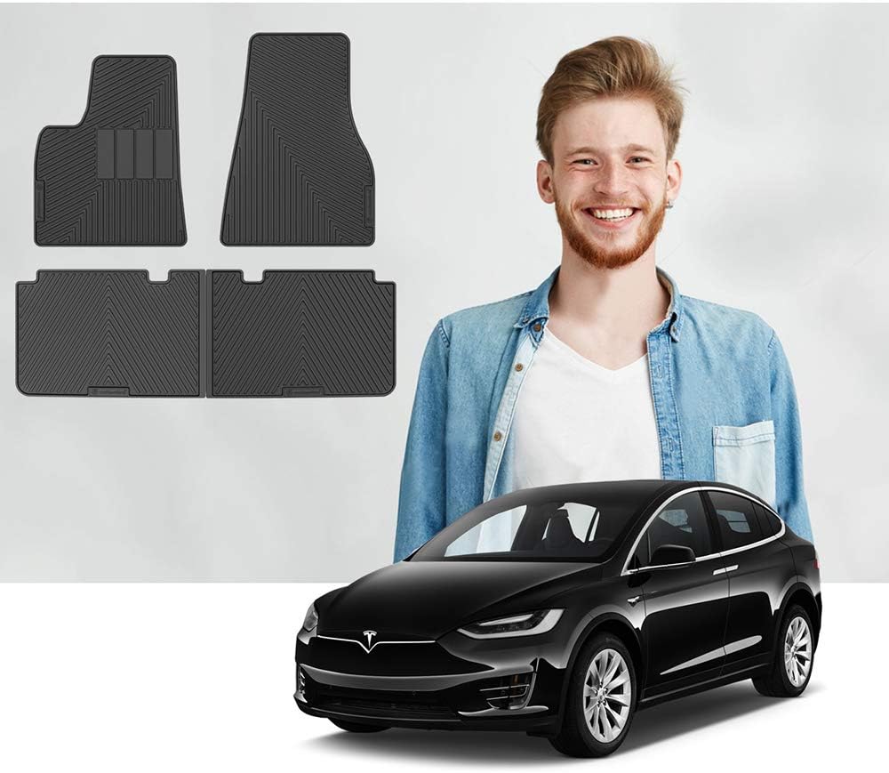 Front Trunk Mat + Storage Mat All Weather Mats (2pcs) (Black) Pack of 2 P8243