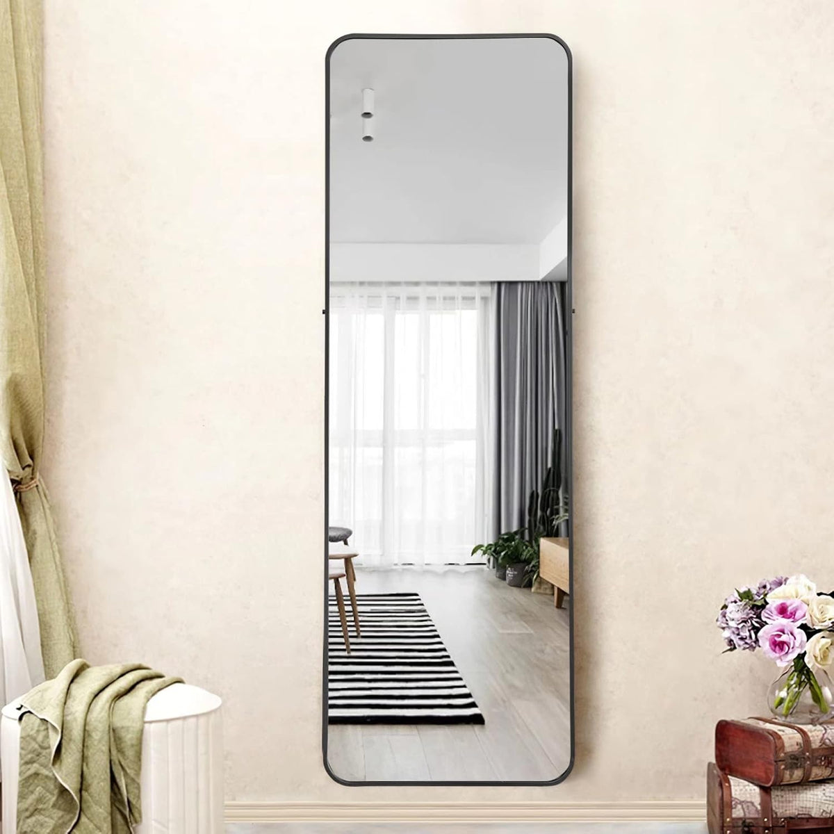 Gold Aluminum Alloy Frame Full Length Floor Mirror N18615