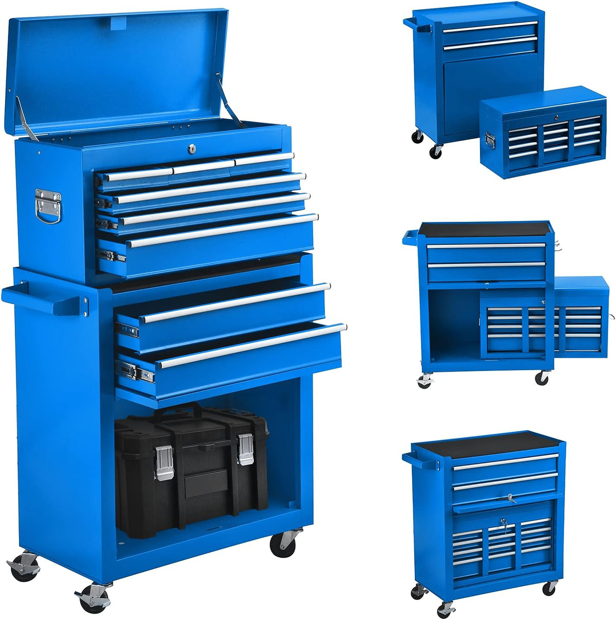 Blue 8-Drawer Rolling Tool Chest with Lock M787