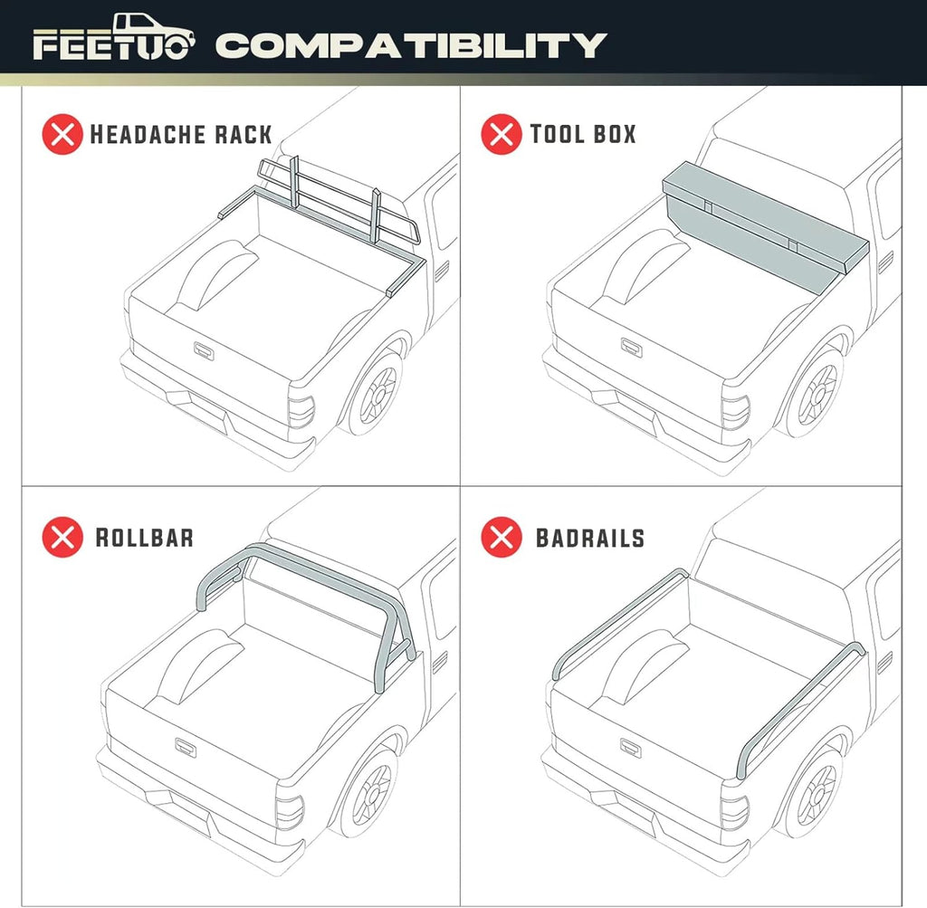 Soft Tri-Fold Tonneau Cover Truck Bed K9565