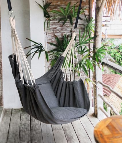 Hanging Cotton Hammock Chair with 2 Cushions P56130