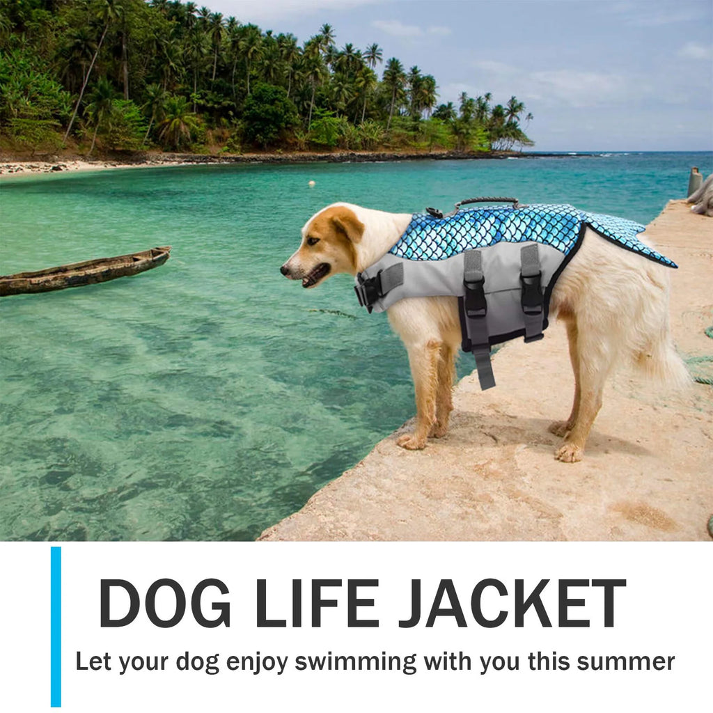Dog Life Jacket with Rescue Handle, Reflective Adjustable Life Vest K816