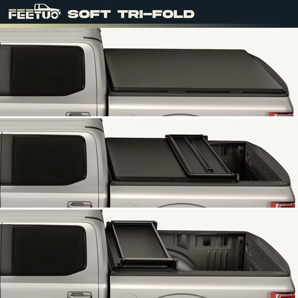 Soft Tri-Fold Tonneau Cover Truck Bed K9565