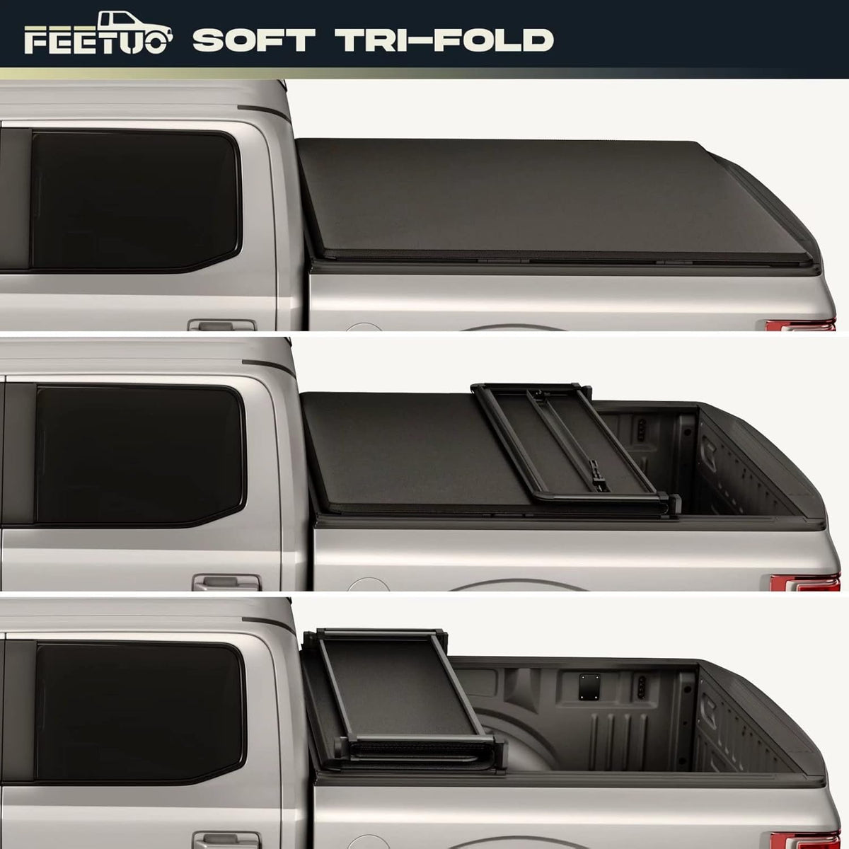 Soft Tri-Fold Tonneau Cover Truck Bed K9565