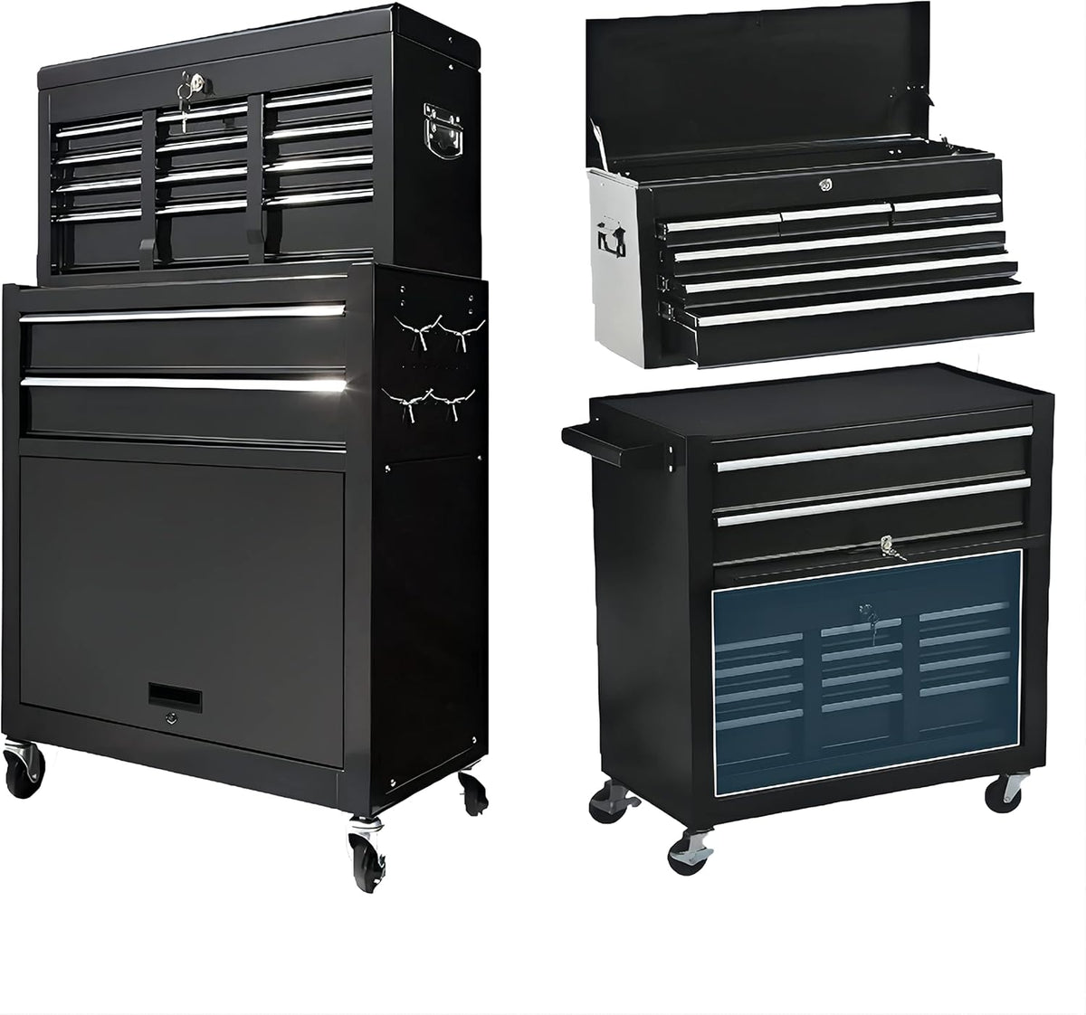 Blue 8-Drawer Rolling Tool Chest with Lock M787