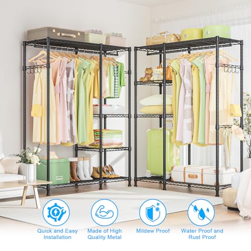 White Heavy Duty Freestanding Clothes Rack I53115