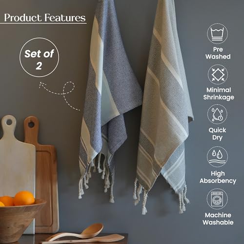 100% Cotton Christmas Kitchen Towels Set of 2 M8111