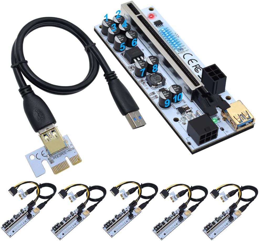 USB 3.0 PCI-E Riser Adapter Card 6 Pack L821375