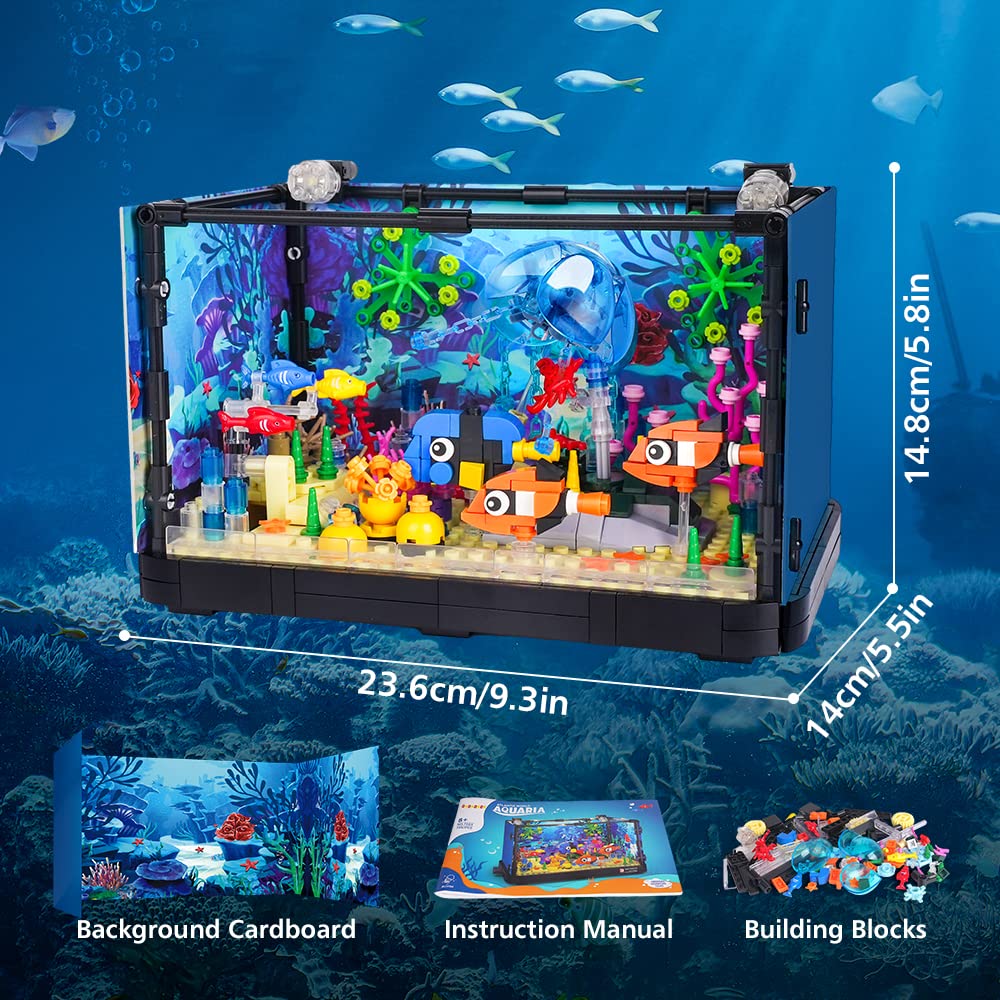 725PCS Fish Tank STEM Building Set with LED Light J862
