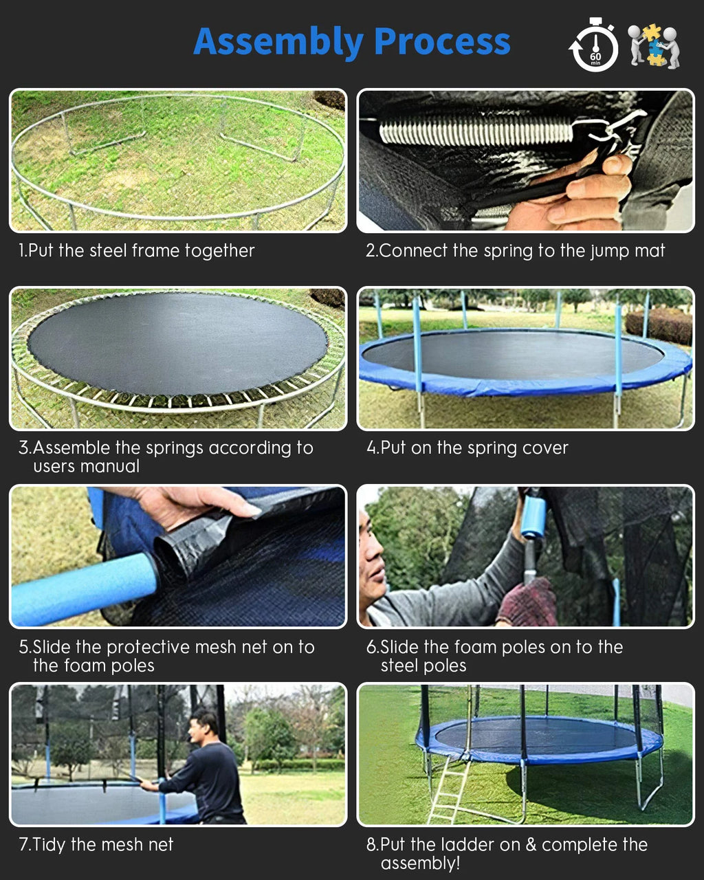 14FT Trampoline with Safety Enclosure A84465