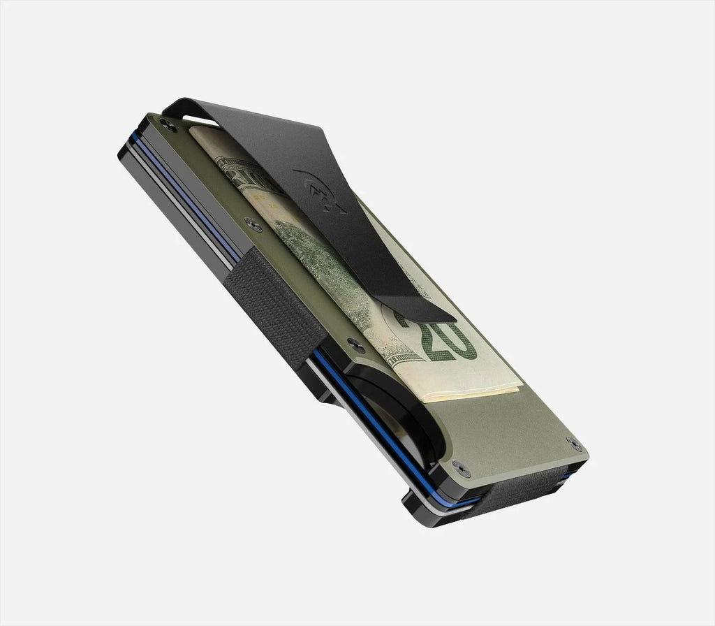 Matte Olive Aluminum Cash Strap Wallet U6786