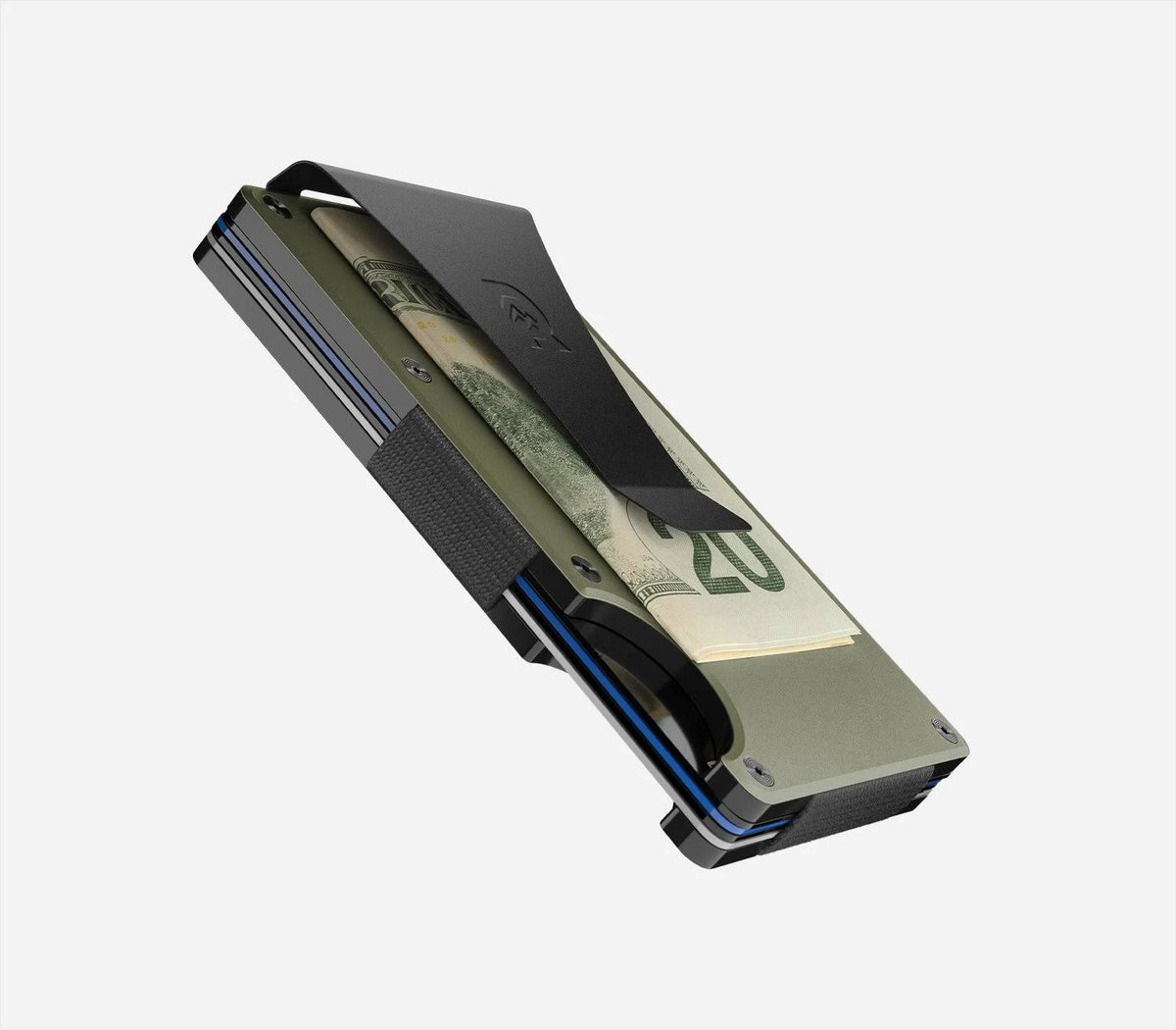 Matte Olive Aluminum Cash Strap Wallet U6786