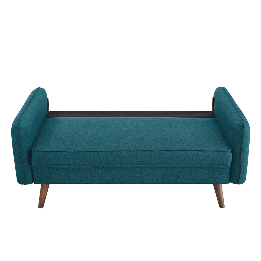 Teal Upholstered Fabric Loveseat B202791
