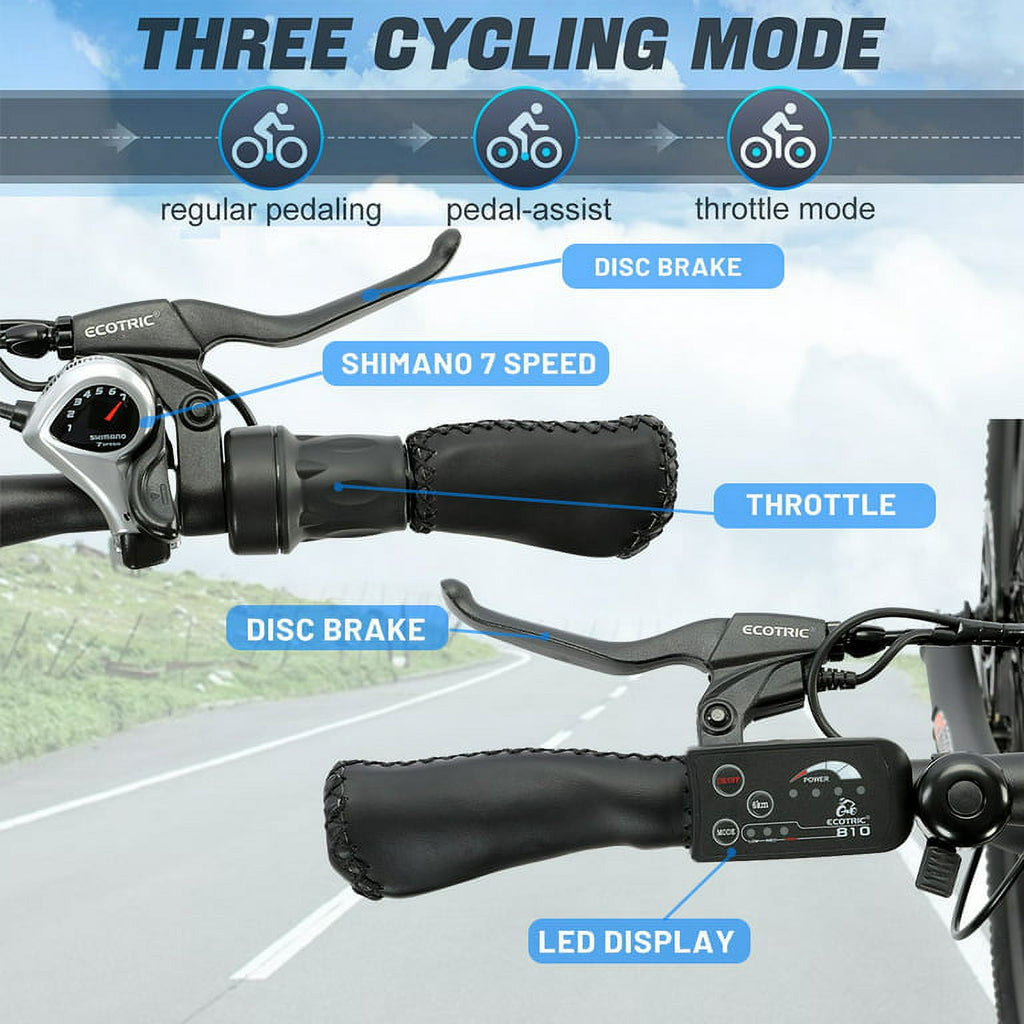 Black 26 In. 36 V 350 W 12.5 AH 7 Speed Electric Bike I670