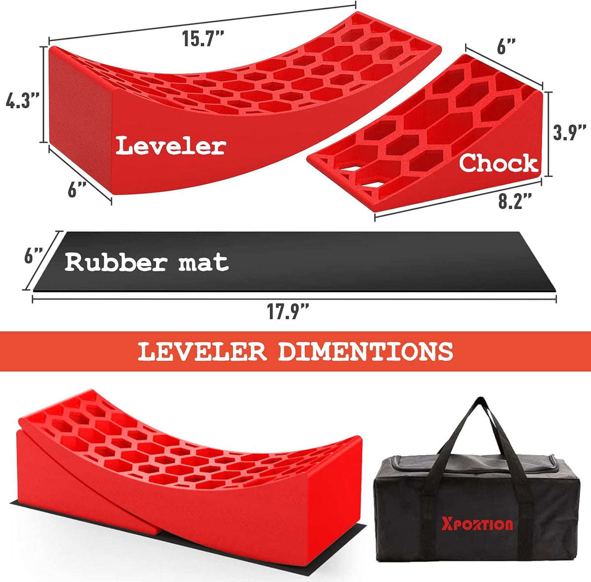 RV Leveling Blocks Kit with Curved Levelers and Chocks I4690