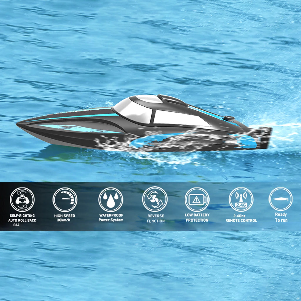Remote Control Boat 2.4GHz High Speed Toy with 2 Battery X61413