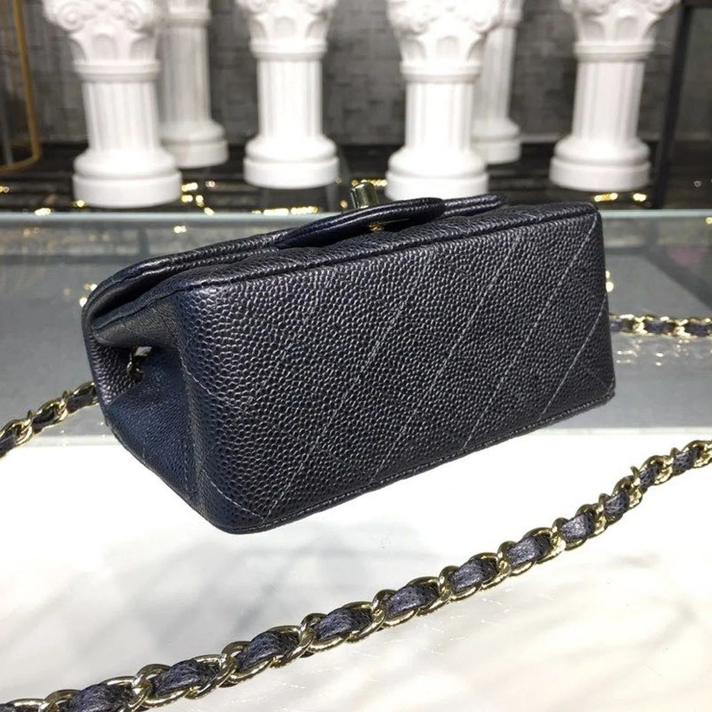 Black Caviar Mini Flap Bag Q750