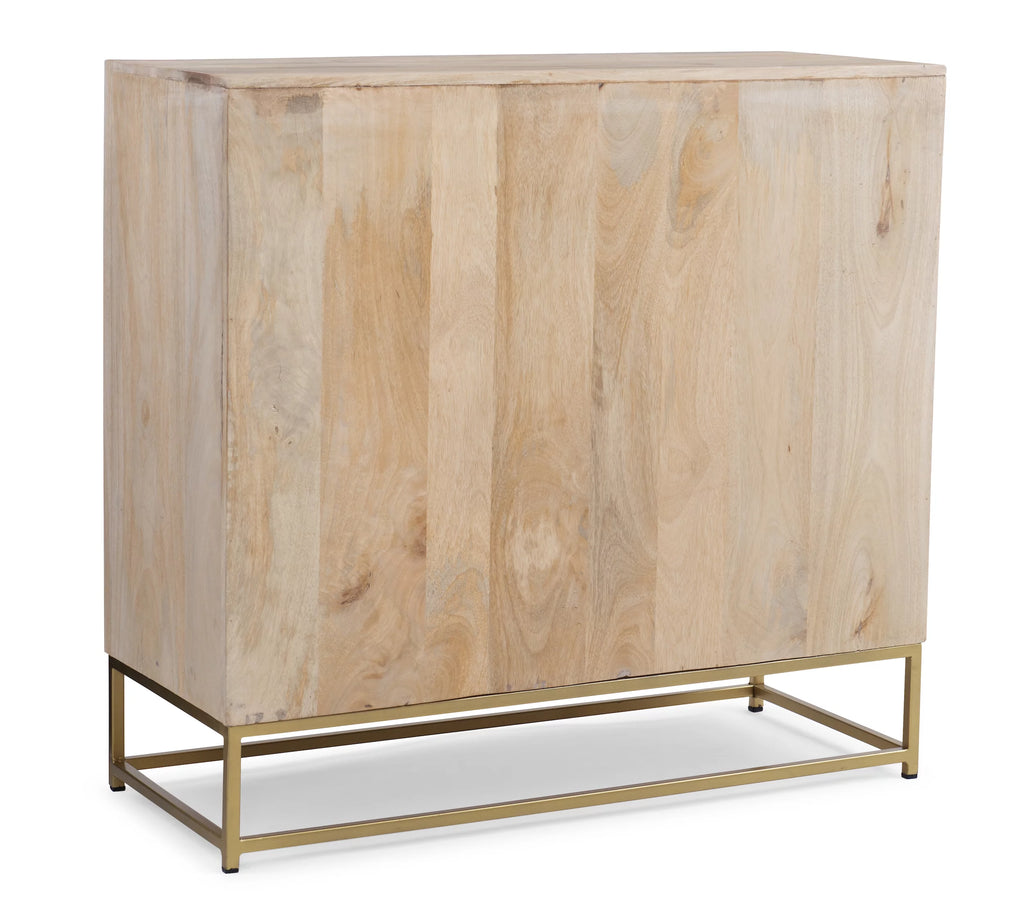 Rattan Sliding Doors Cabinet with Shelves G9724