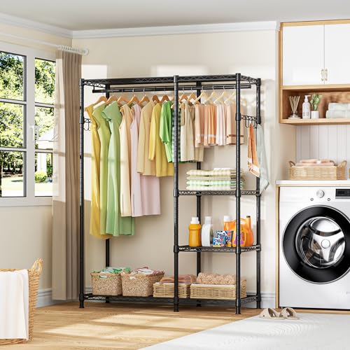 White Heavy Duty Freestanding Clothes Rack I53115