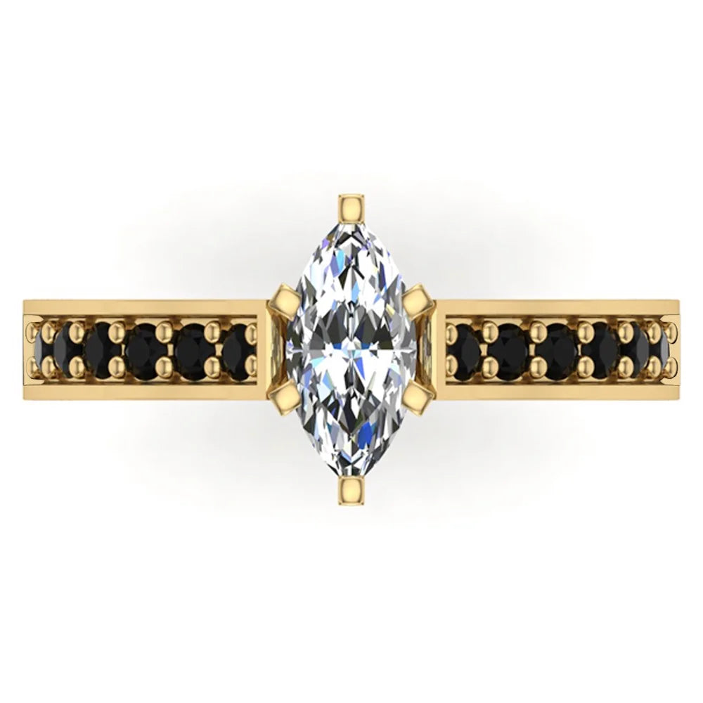 Black Diamond Ring 1.00 CT TW 14K Gold P19411