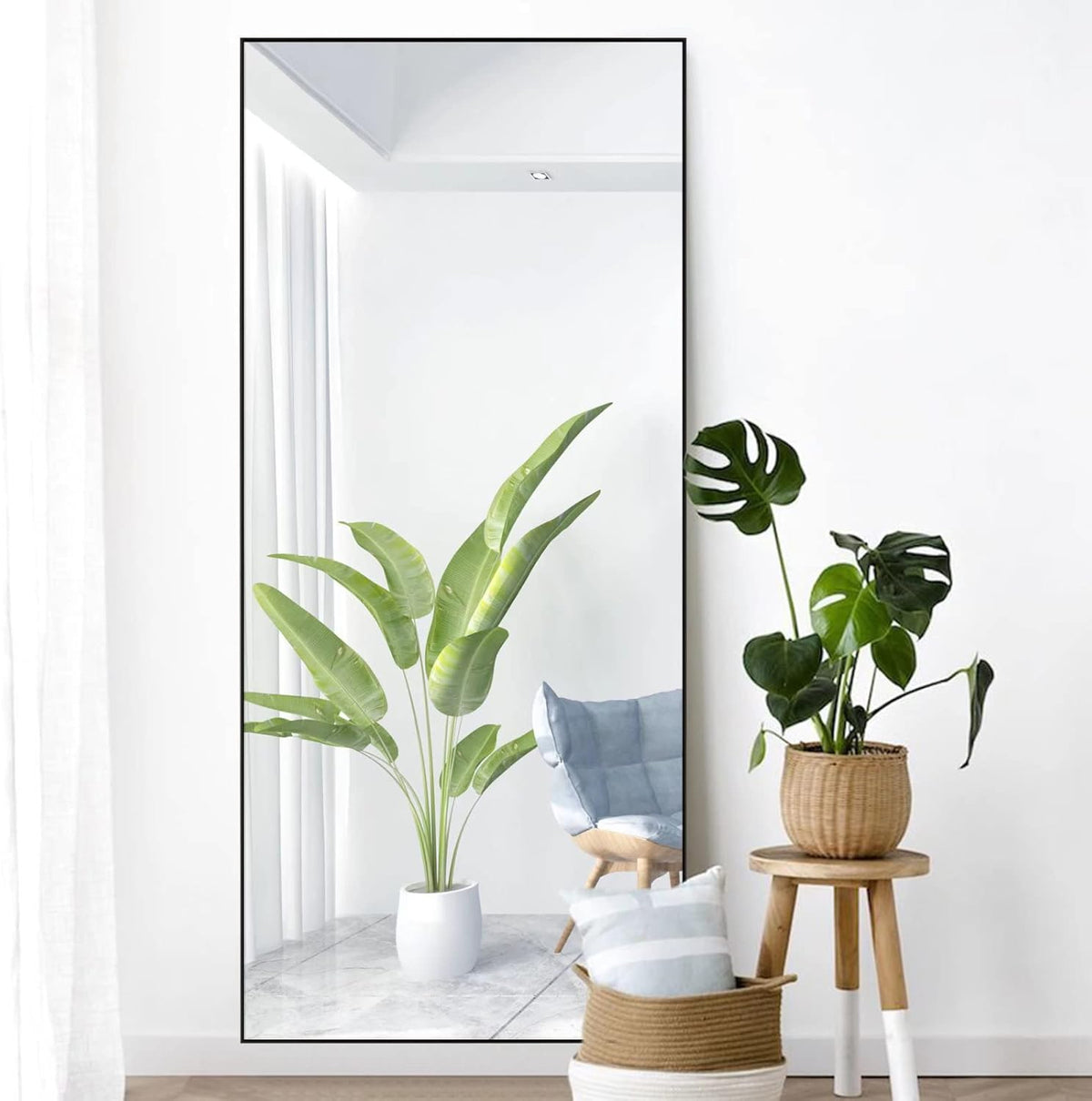 Gold Aluminum Alloy Frame Full Length Floor Mirror N18615