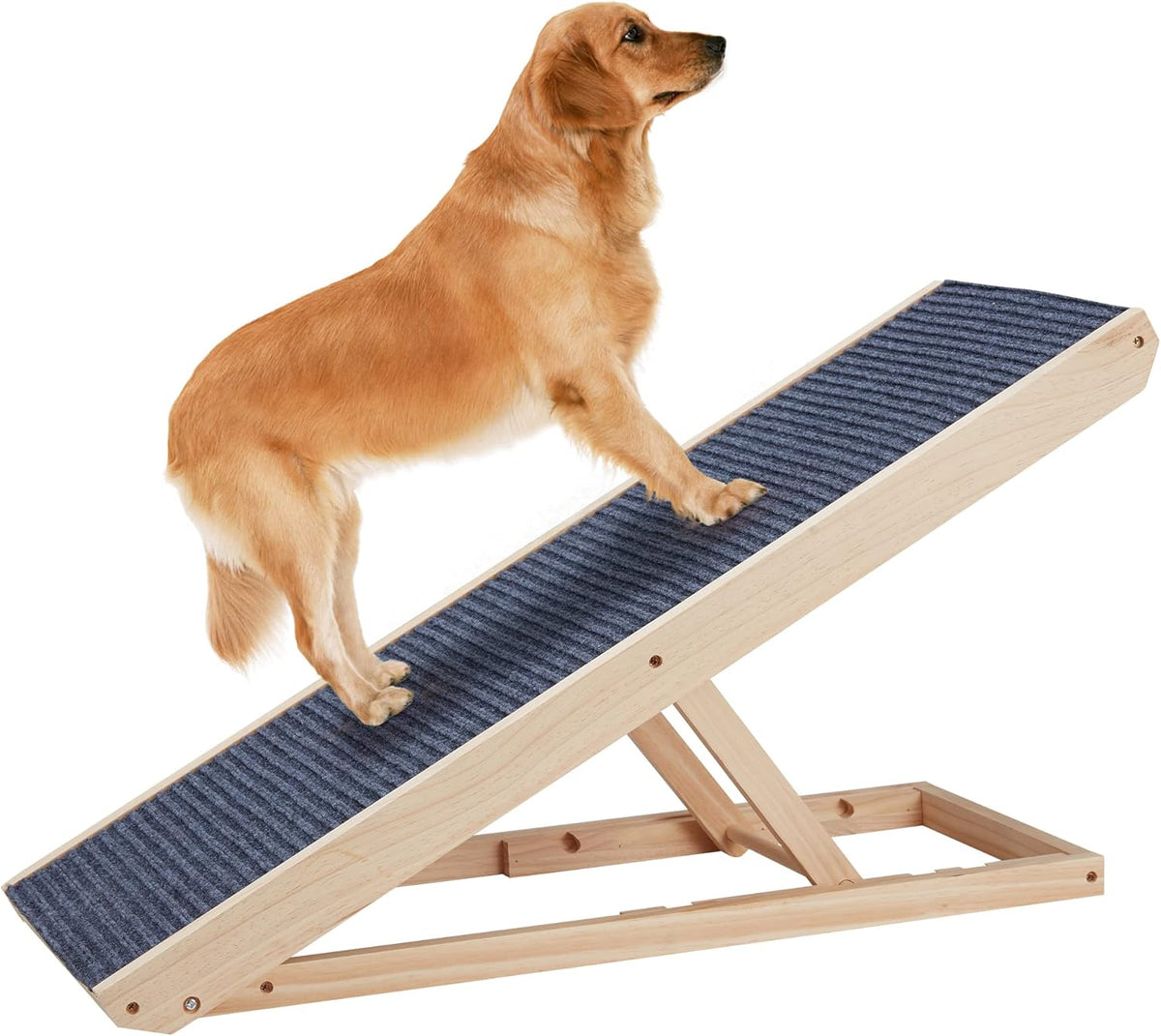 4-Layer Folding Wooden Pet Ramp with Paw Traction Mat, 39.4" Long, Pack of 2 U770