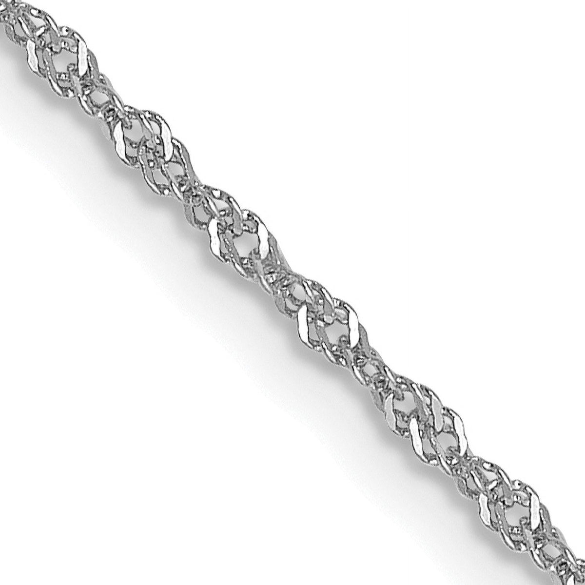 10K White Gold Ultra-thin Chain Necklace 18 Inches B72771