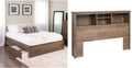 Queen 4-Post Platform Bed with 2 Drawers, Drifted Gray P96656