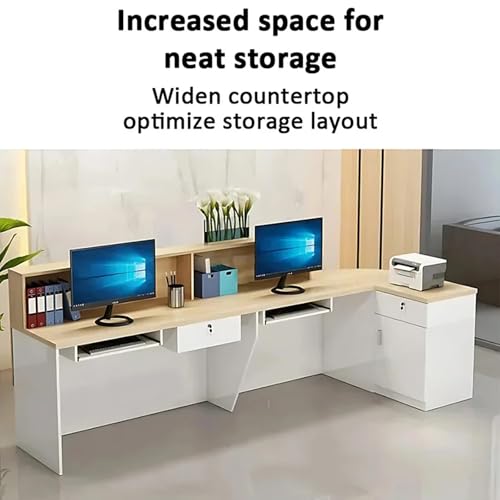 Black+White Curved Reception Desk with Lockable Storage G6039