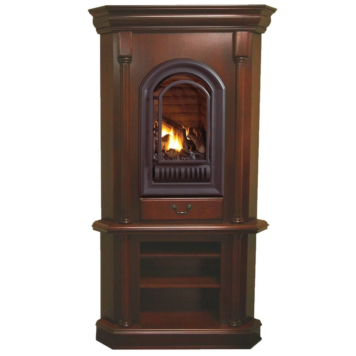 20,000 BTU Cherry Finish Ventless Gas Fireplace J853674