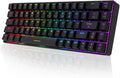 68 Key 65% Hot Swappable Mechanical Keyboard, Blue Switch, Black F334