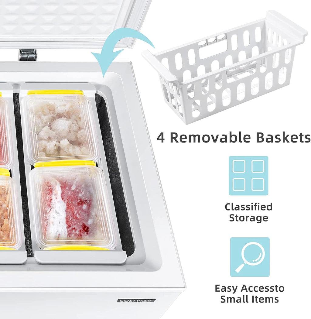 7.0 Cu.ft Upright Single Door Chest Freezer with 4 Removable Baskets F85714