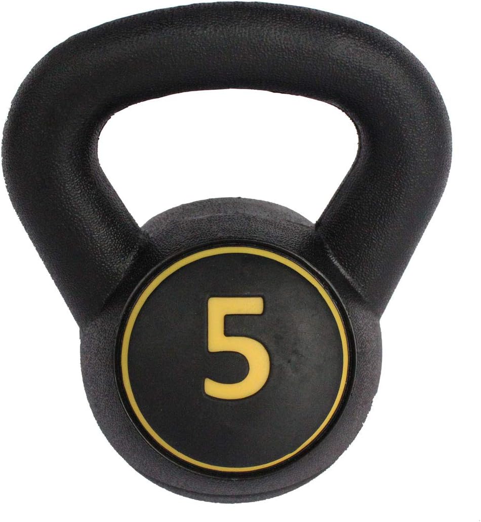 3-Piece Kettlebell Weight Set with 5lb, 10lb, 15lb Weights and Base Rack C6149